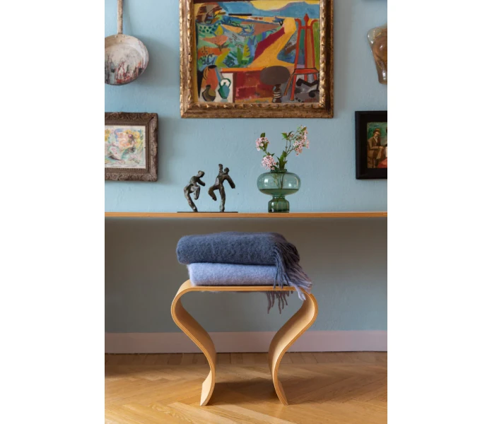 4190 Stackelbergs Mohair Denim Sly Blue Melange 130 x 170 cm mohairpeitto mohari torkkupeitto sininen 2 kuva