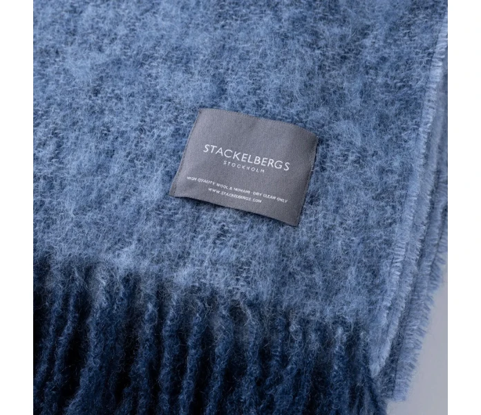 4190 Stackelbergs Mohair Denim Sly Blue Melange 130 x 170 cm mohairpeitto mohari torkkupeitto sininen kuva