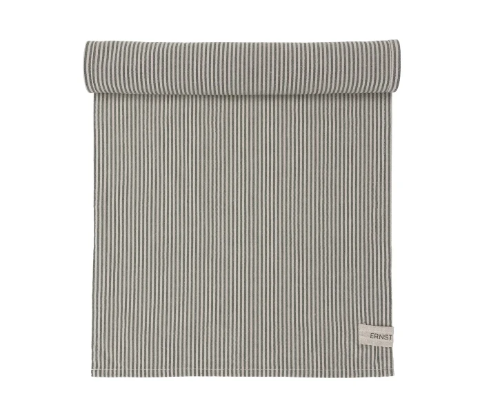 117516 ernst raidallinen kaitaliina puuvilla vihrea valkoinen 45 x 250 cm kuva