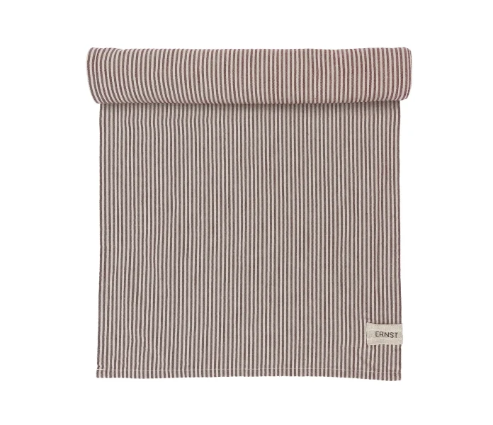 117517 ernst raidallinen kaitaliina puuvilla valkoinen 45 x 250 cm kuva