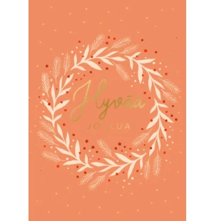 Putinki Letters 2-osainen joulukortti - Hyvää joulua, Kranssi kuva