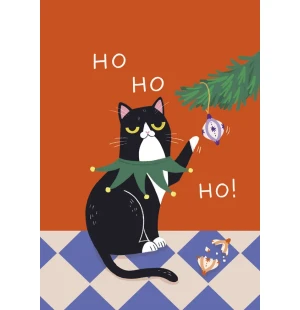 Putinki joulukortti Kaisu Sandberg - Helvi-kissa Ho-ho-ho! kuva