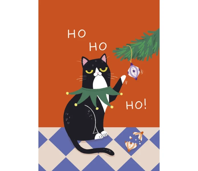 putinki kaisu sandberg joulukortti helvi kissa ho ho ho kuva
