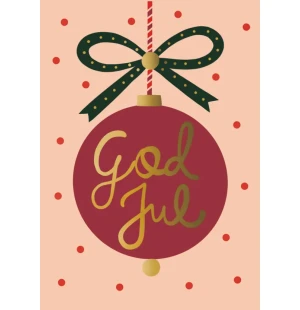 Putinki Letters joulukortti - God jul, joulupallo kuva
