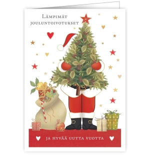 Putinki Quire 2-osainen joulukortti  - Pukki ja kuusi kuva