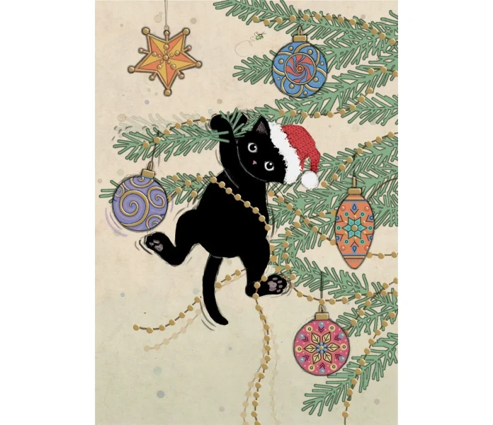 putinki bugart joulukortti kissa joulukuusi kuva