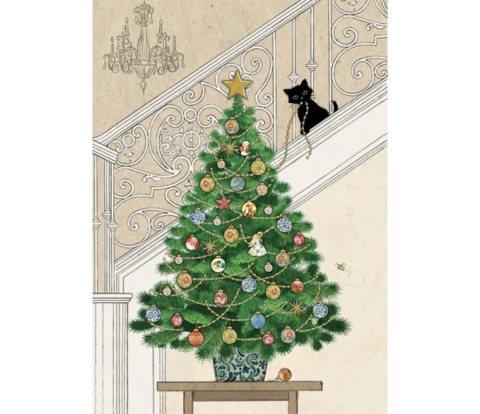 putinki bugart joulukortti kissa joulukuusi kulta kuva