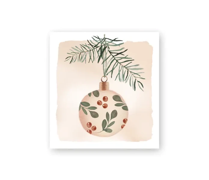 putinki henna adel joulu pakettikortti joulupallo havut kuva