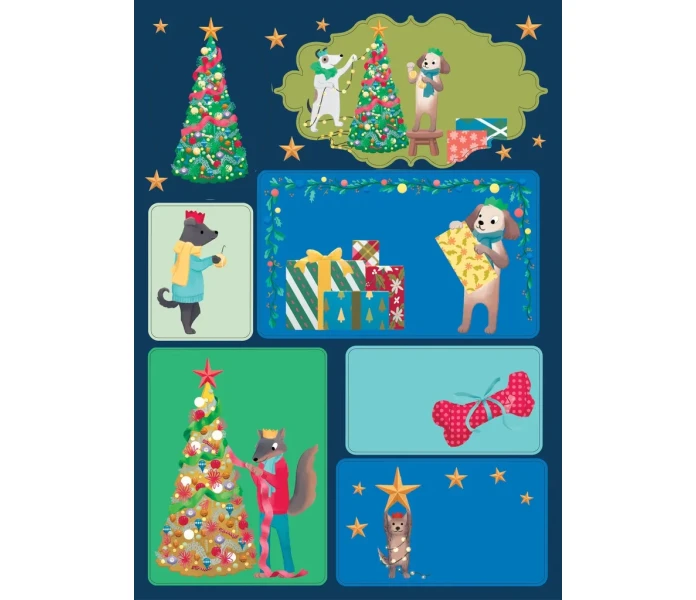 pakettitarrat roger joulu koirat sininen 2 kuva