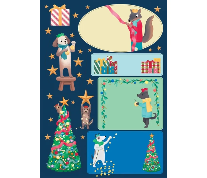 pakettitarrat roger joulu koirat sininen kuva