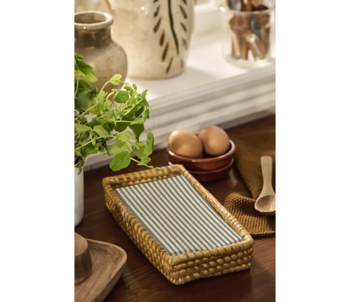 9586 22 ib laursen raidalliset servetit vihrea luonnonvalkoinen 2 kuva