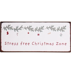 Ib Laursen metallikyltti 13 x 30,5 cm - Stress Free Zone kuva