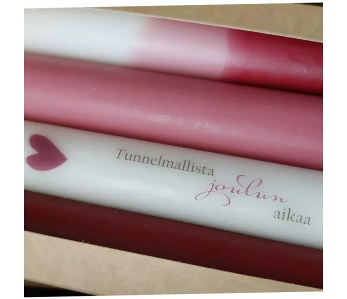 puttipaja kruunukynttila dip dye viini punainen 2 kuva