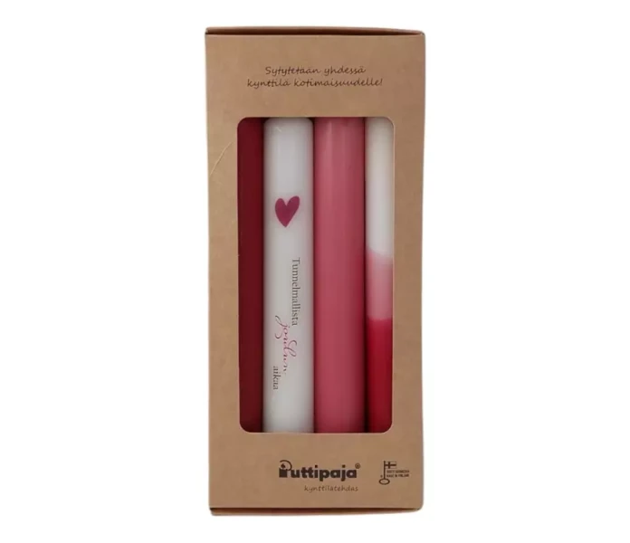 puttipaja kruunukynttila dip dye viini punainen 3 kuva