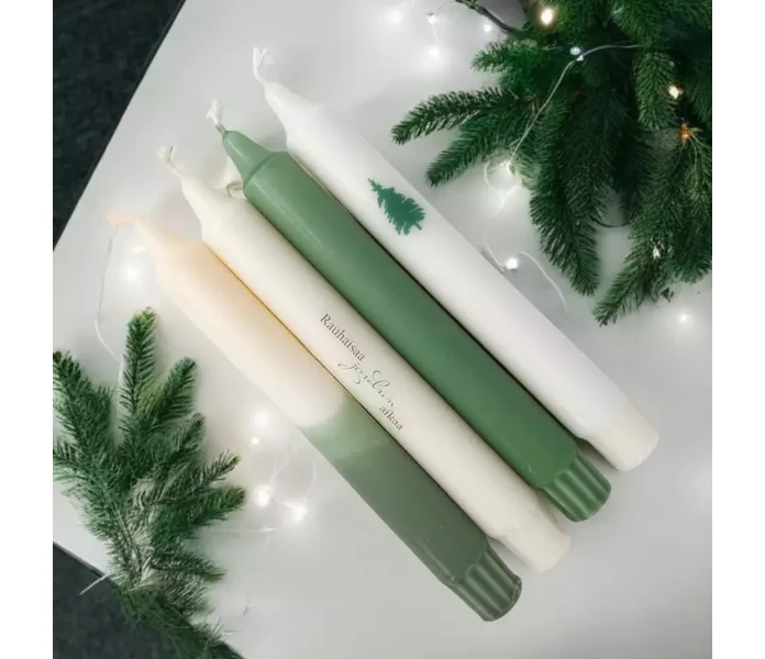 puttipaja kruunukynttila dip dye sammal vihrea kuva