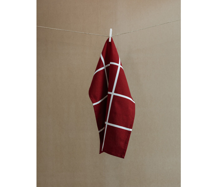 115119 MORTORP storefactory ruutu ruudullinen keittiopyyhe punainen ruta rutig kokshandduk rod 45 x 60 cm kuva
