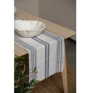 Storefactory Karlevi raidallinen kaitaliina sininen 35 x 120 cm kuva
