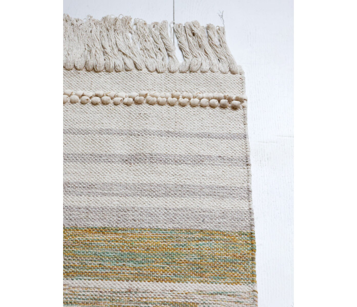 16096221 chic antique raidallinen matto puuvillamatto vihrea randig matta bomull 70 x 150 cm 2 kuva