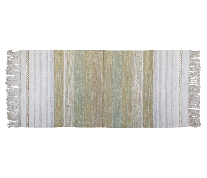 16096221 chic antique raidallinen matto puuvillamatto vihrea randig matta bomull 70 x 150 cm kuva