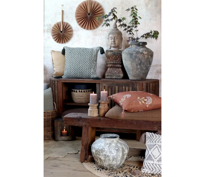 16101214 chic antique kuviollinen tyynynpaallinen ruskea terrakotta ruoste 50 x 50 cm 2 kuva