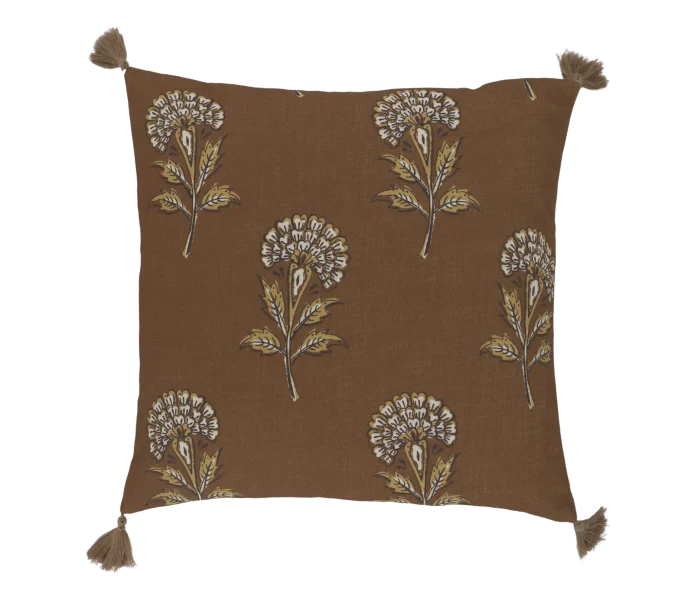 16101214 chic antique kuviollinen tyynynpaallinen ruskea terrakotta ruoste 50 x 50 cm kuva