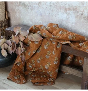 Chic Antique kuviollinen peitto terrakotta 130 x 160 cm kuva