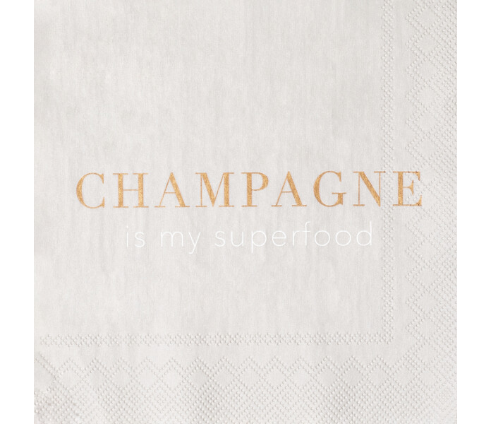 16939 rader servetti servett champagne is my superfood 25 x 25 cm kuva