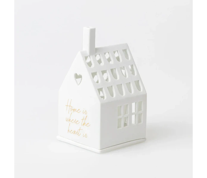 17438 rader valkoinen pieni talolyhty tekstilla home is where the heart is 3 kuva