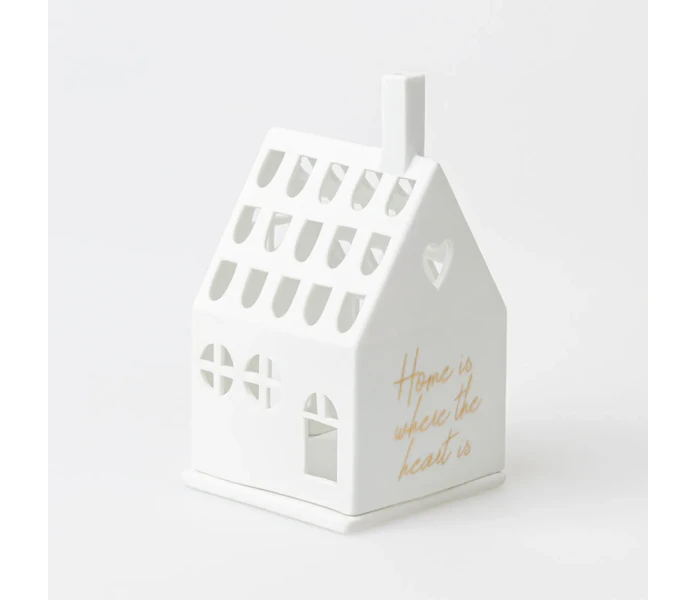 17438 rader valkoinen pieni talolyhty tekstilla home is where the heart is 4 kuva
