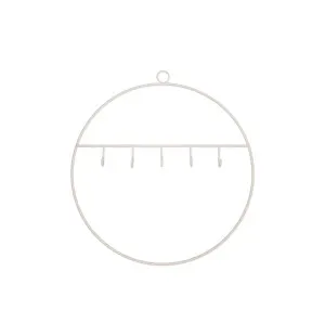 Halbach metallirengas koukuilla valkoinen 30cm kuva