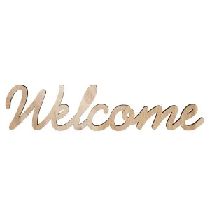 WELCOME puinen kyltti magneetilla 8,5 x 38,8 cm kuva