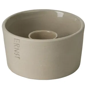 ERNST kynttilänjalka beige keramiikka 5x10cm kuva