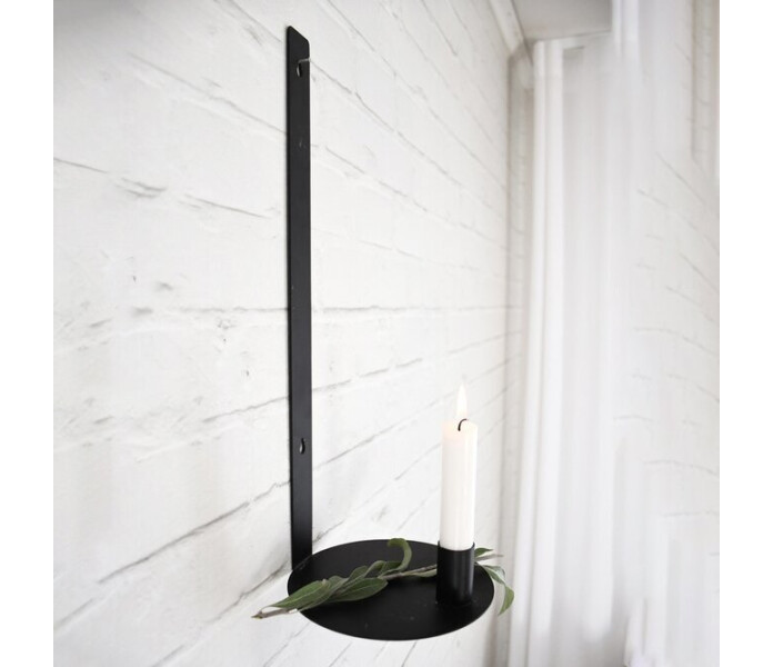 277602 storefactory narsbo vaggljusstake svart ljushallare musta kynttilanjalka seinalle seinakynttilajalka 2 kuva