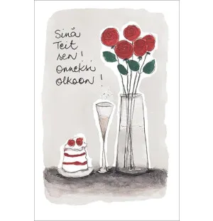 Putinki Sari's Artwork 2-osainen onnittelukortti - Sinä teit sen kuva