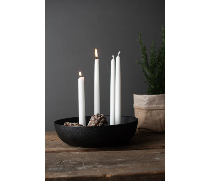 299130 storefactory kvistbro kynttilanjalka kulho musta ljusstake skal svart kuva
