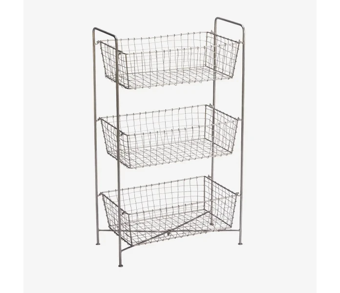 35160st madam stoltz metallinen koriteline sailytyskoriteline metallia kolme 3 koria kuva