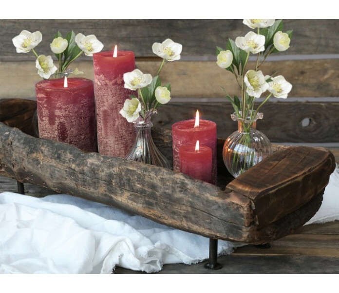 71491 33 chic antique poytakynttila punainen tummanpunainen blockljus rod morkrod 1 kuva