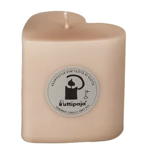 Puttipaja sydänkynttilä puuteri 8cm/40h kuva