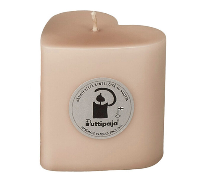 puttipaja sydankynttila puuteri beige hjarta ljus puder beige kuva