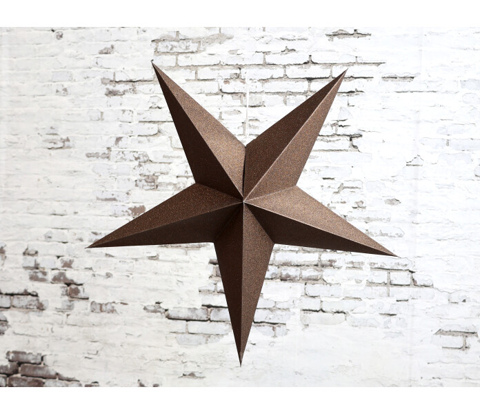 51999 20 chic antique paperitahti joulutahti suklaanruskea ruskea glitter papperstjarna julstjarna chokladbrun brun 60 cm kuva