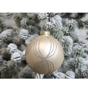 Chic Antique joulupallo latte/ruusukulta 8cm kuva