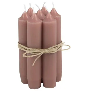 Kruunukynttilä lyhyt vanha roosa 11cm kuva