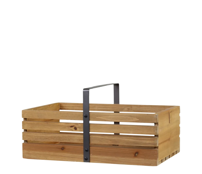 41062100 chic antique kahvallinen puinen laatikko puulaatikko kantokahvalla kuva