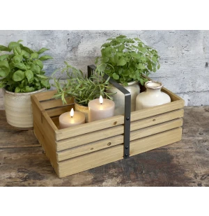 Chic Antique puinen laatikko kantokahvalla 20,5 x 40 x 25 cm kuva