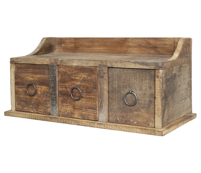 41073900 chic antique hylly kolmella laatikolla seinahylly seinahyllyt hylla med tre lador vagghylla vagghyllor kuva