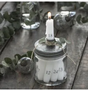 Ib Laursen kynttilät 24 kpl numerot 1-24 valkoinen 11cm kuva