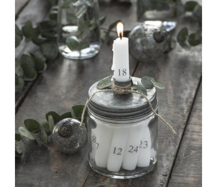 4170 18 ib laursen kalenterikynttila valkoinen lyhyt kort kalendarljus vit 11 cm 2 kuva