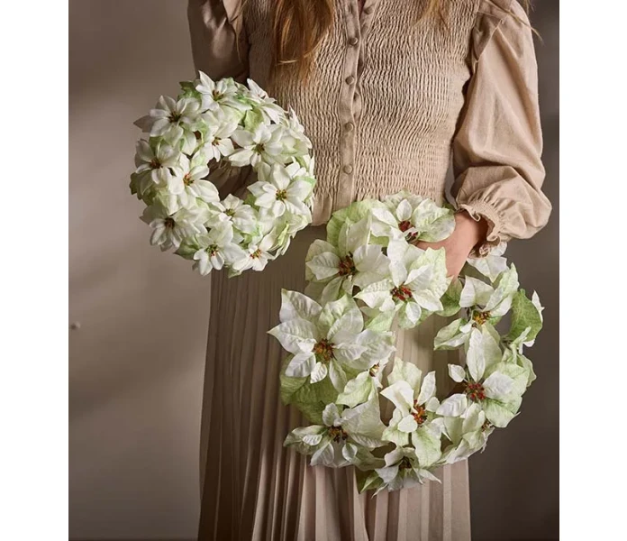 4754 10 mr plant valkoinen joulutahti kranssi 30 cm 2 kuva