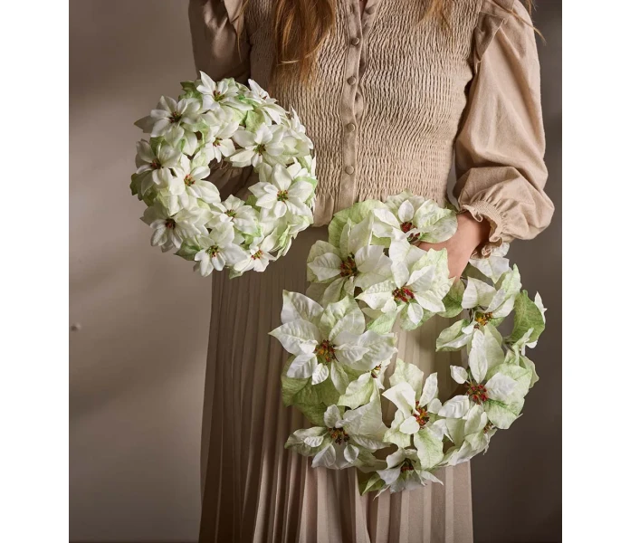 4755 10 mr plant valkoinen joulutahti kranssi 50 cm 2 kuva