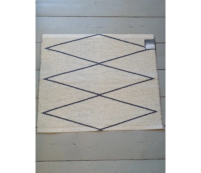 pappelina odd rare max dark blue vanilla muovimatto sisamatto ulkomatto ulkokayttoon ovimatto sininen vanilja valkoinen 70 x 60 cm 3 kuva